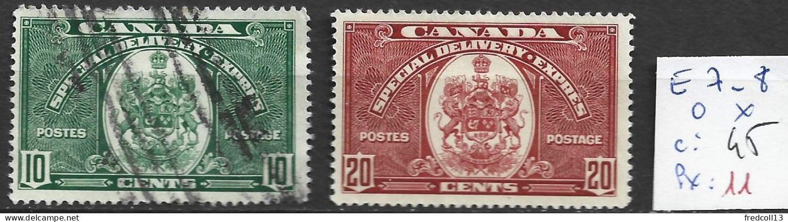 CANADA EXPRES 7-8 Oblitéré & * Côte 45 € - Exprès