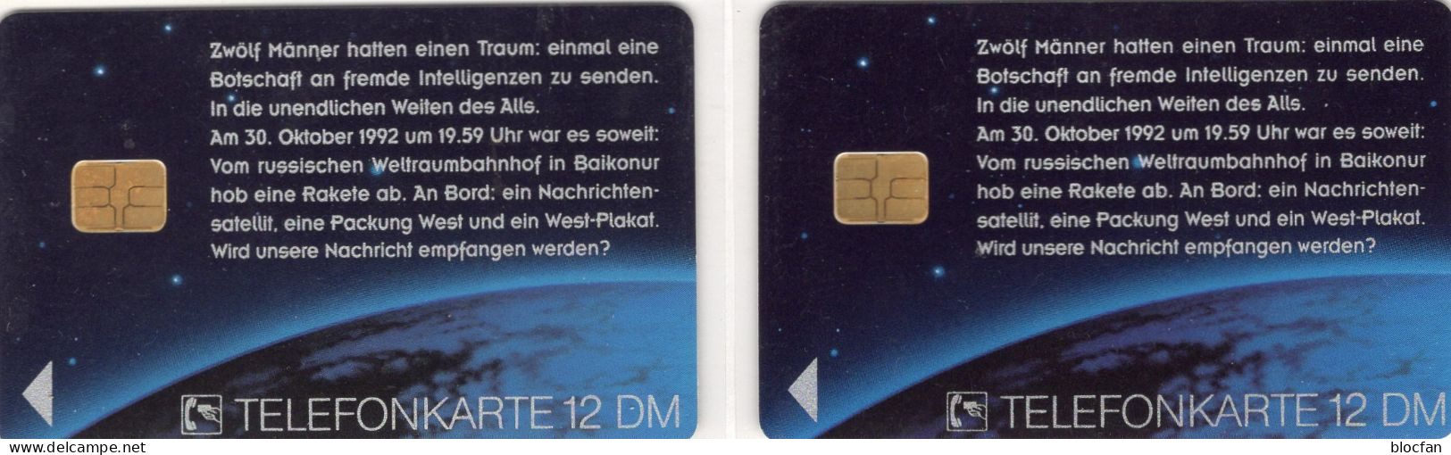 West Im All TK O 818A+B/1993 ** 90€ 6.000Expl.Zigaretten Im Weltraum-Bahnhof Baikonur Russia TC Space Phonecards Germany - Raumfahrt