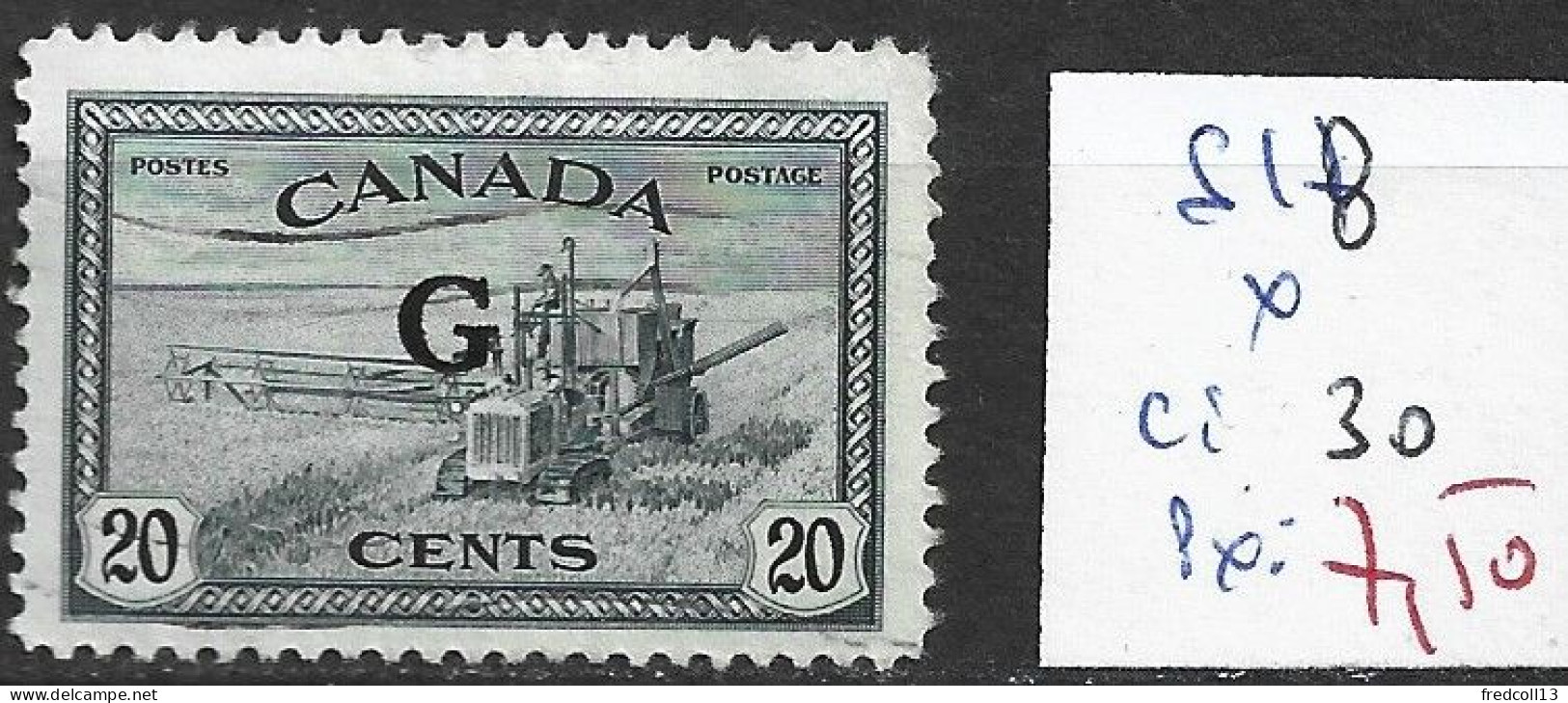 CANADA SERVICE 18 * Côte 30 € - Overprinted