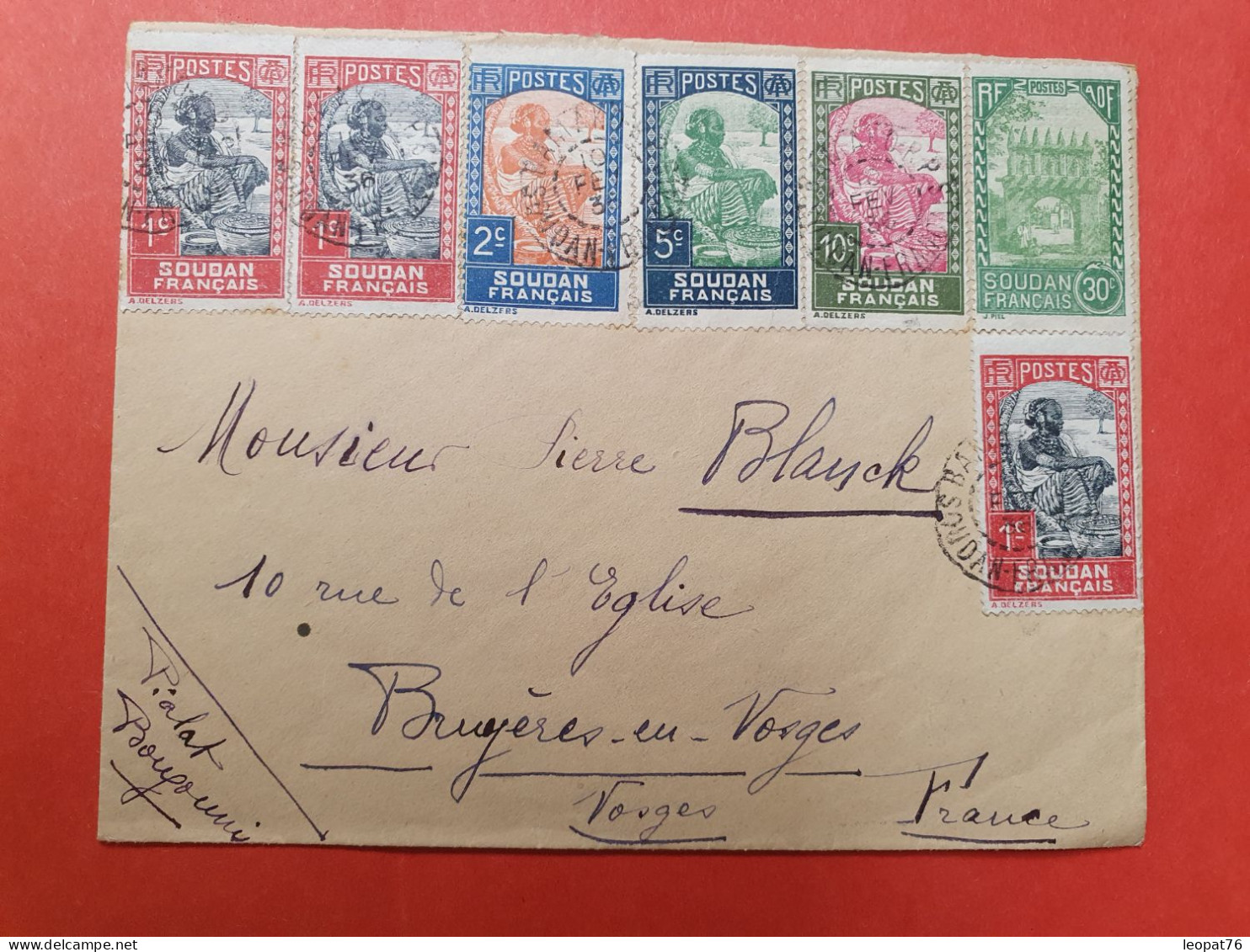 Soudan - Enveloppe De Bamako Pour La France En 1936, Affranchissement Varié  - D 14 - Covers & Documents