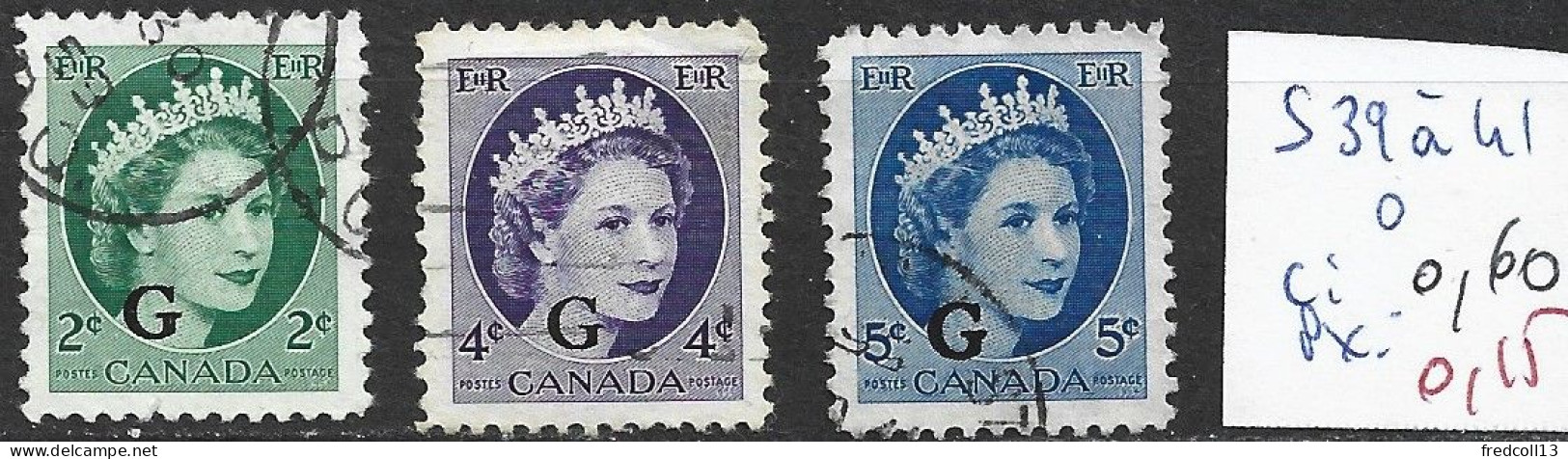 CANADA SERVICE 39 à 41 Oblitérés Côte 0.60 € - Aufdrucksausgaben