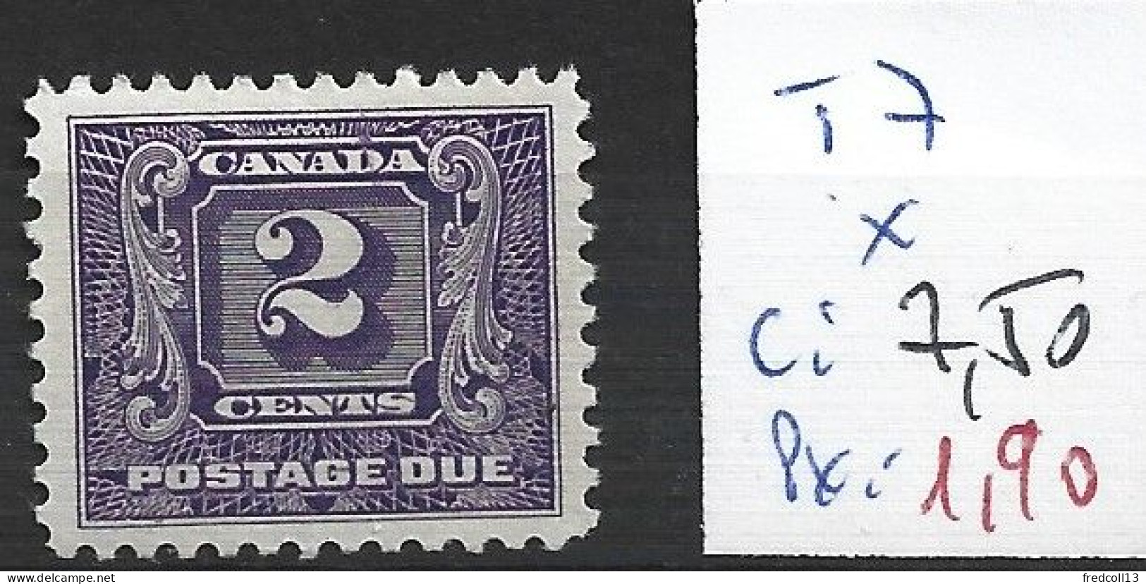 CANADA TAXE 7 * Côte 7.50 € - Port Dû (Taxe)