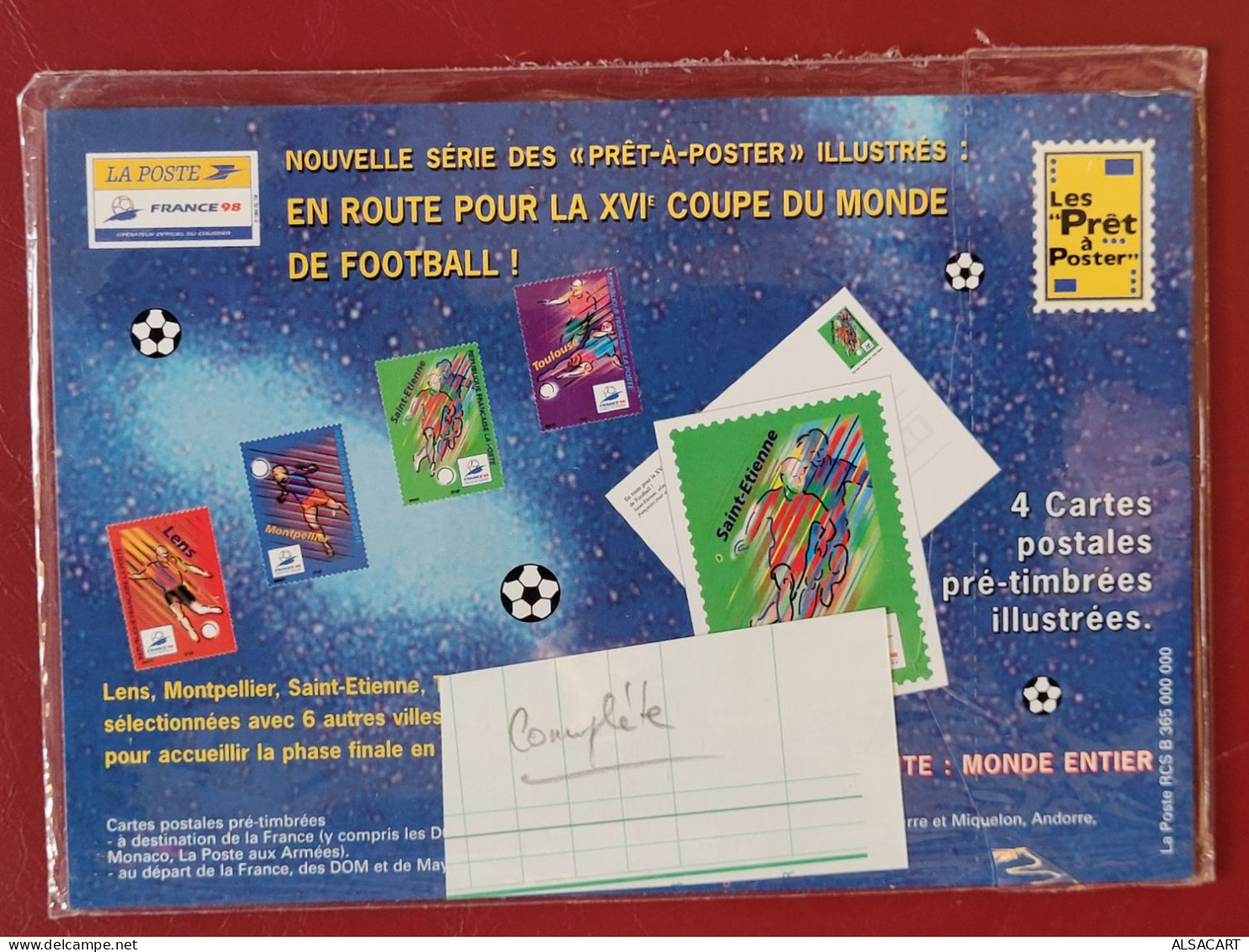 4 Cartes Postales Prêt à Poster Coupe Du Monde 1998 , Neuf Sous Pochette , Pas Fréquent - Especimenes