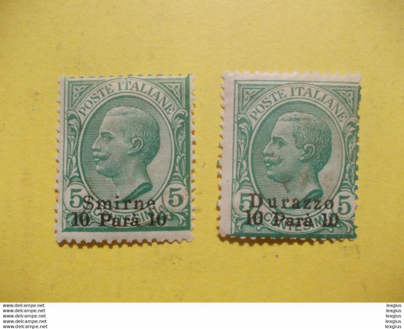 5 CENT CON SOPRASTAMPA DURAZZO E SMIRNE 10 PARA MNH (rif. SD) - Andere & Zonder Classificatie