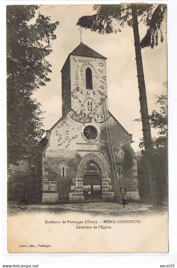 61 MENIL-GONDOUIN Près Putanges - Eglise Parlante Et Vivante - LIZOT éditeur Putanges - CPA écrite 19 Sept 1905 - Putanges