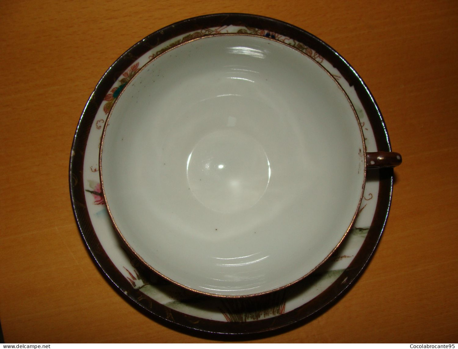 Tasse Et Soucoupe Vintage En Porcelaine Satsuma - Tassen