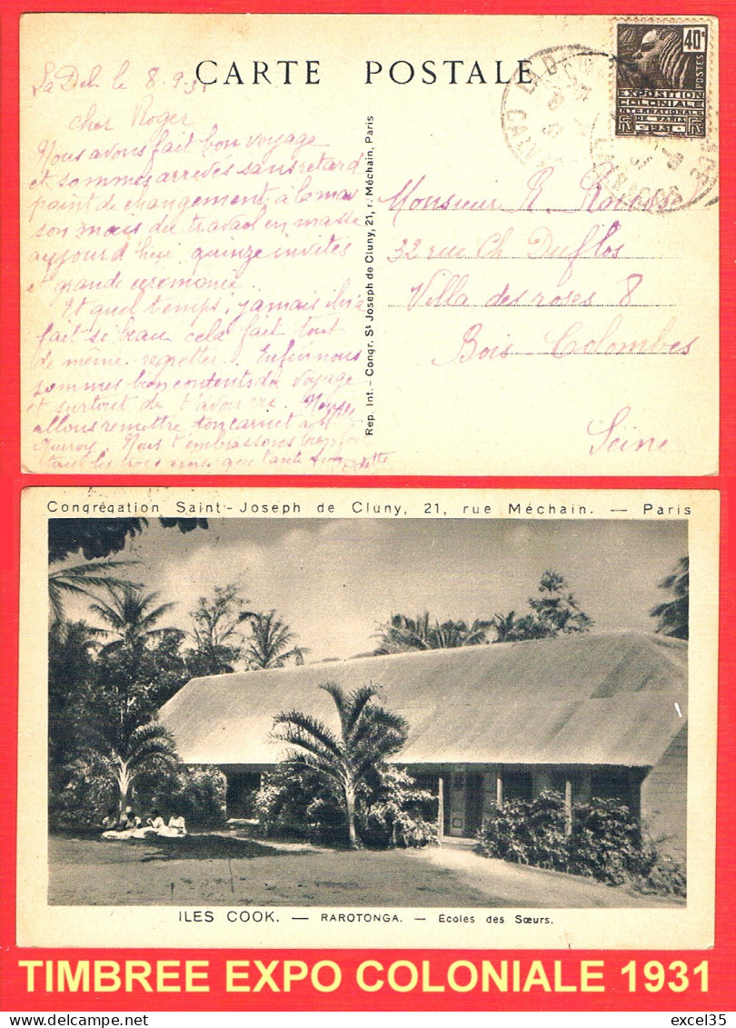 ILES COOK - RAROTONGA - CPA Ecoles Des Soeurs -- CONGREGATION ST-JOSEPH DE CLUNY - 21 Rue Méchain PARIS - Islas Cook