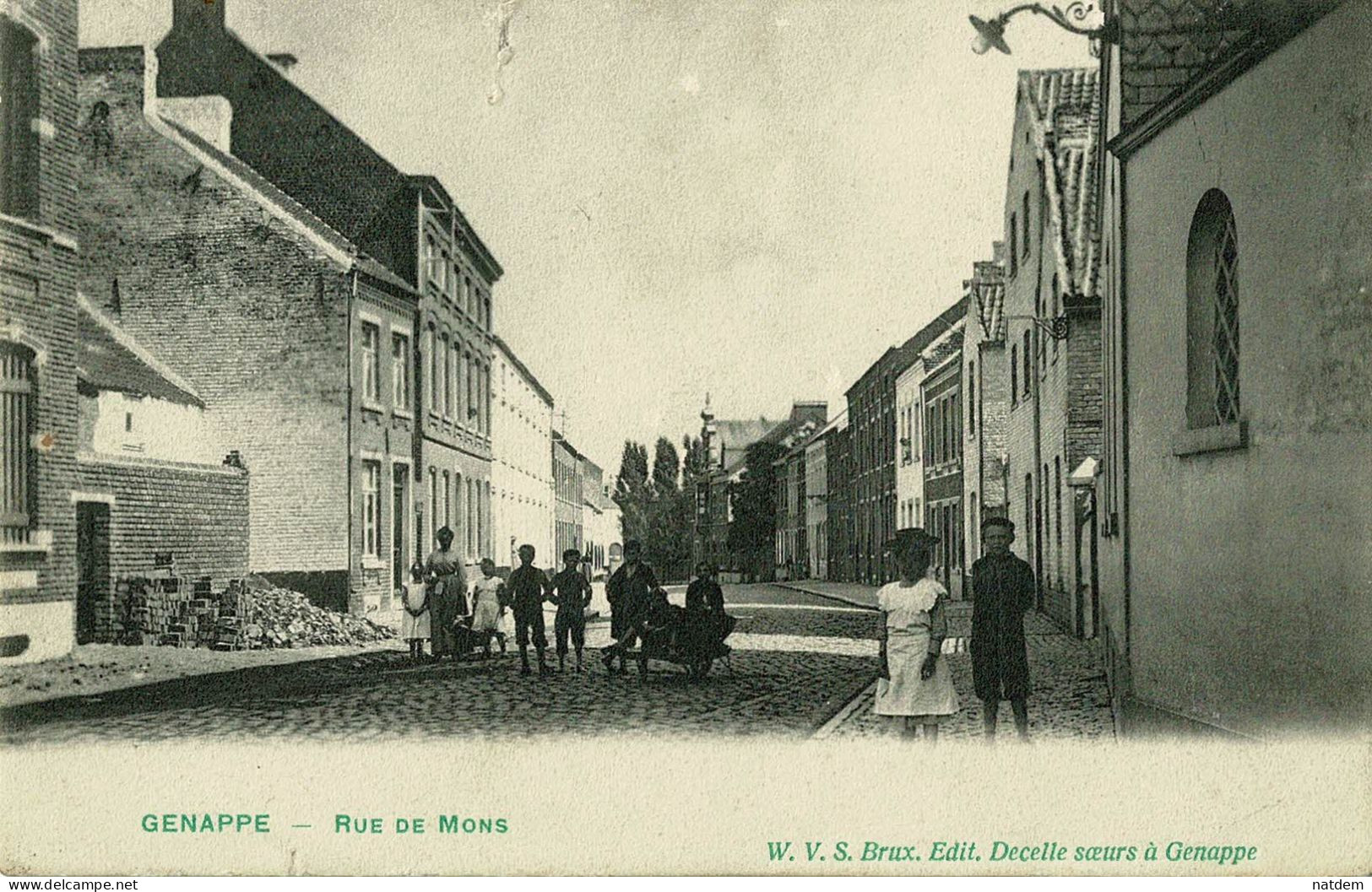 Genappe, Rue De Mons, ! Déchirure Au Dessus De La Carte! - Genappe