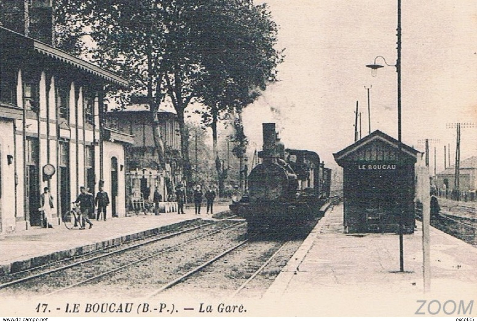 64 BOUCAU - CPA RR GP NV - 47. - LE BOUCAU (B. P.). - La Gare - Micheline, Train - Boucau