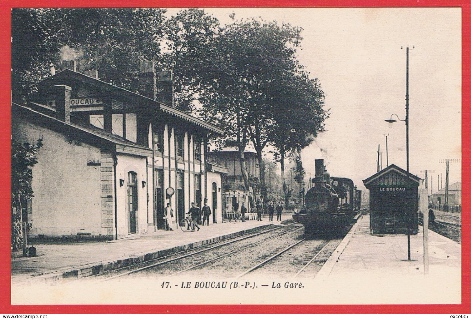 64 BOUCAU - CPA RR GP NV - 47. - LE BOUCAU (B. P.). - La Gare - Micheline, Train - Boucau