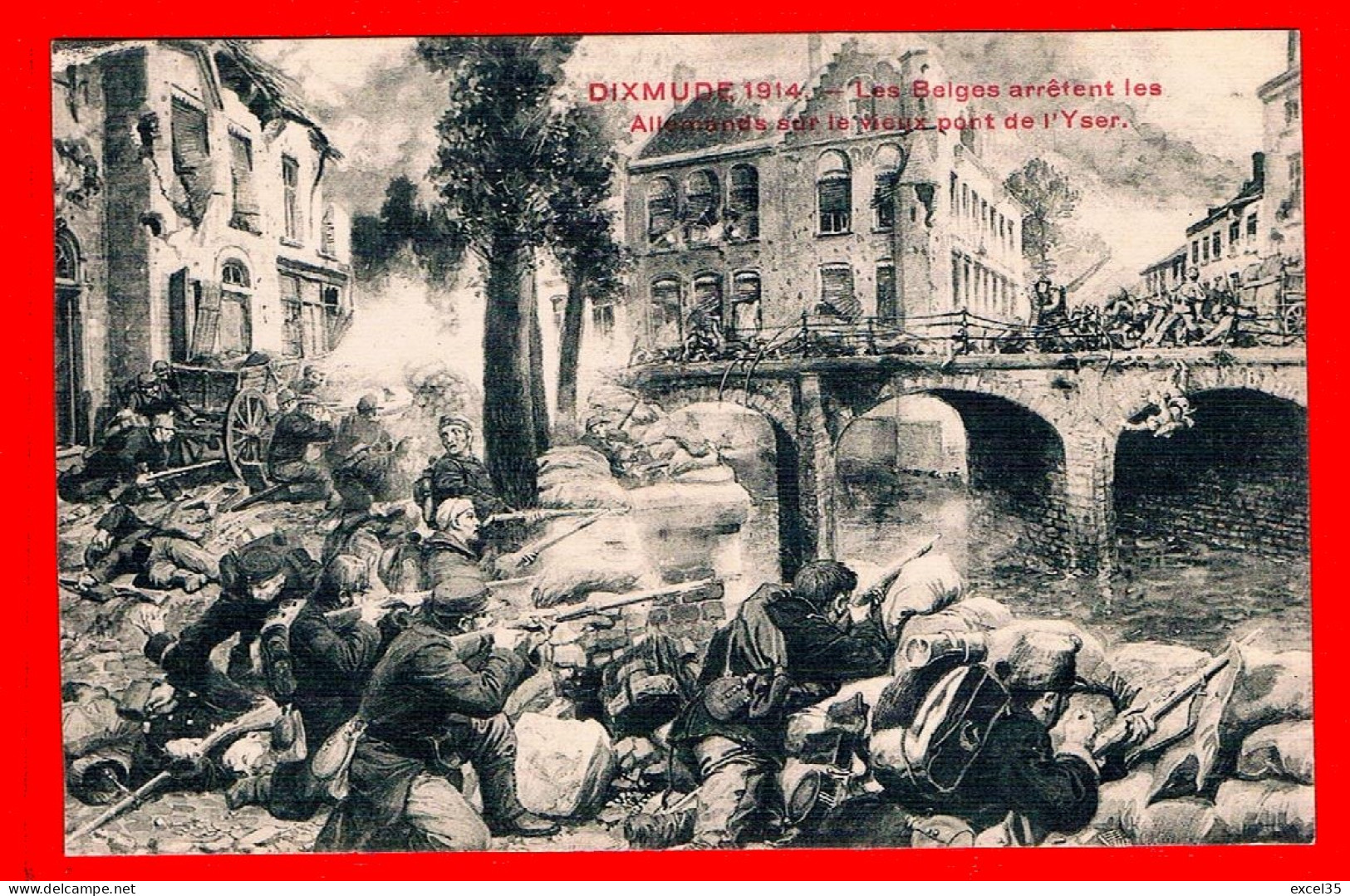 11 CPA TGP NV - BELGIQUE YSER 1914 - Taube Abattue, Train Blindé, Inondation, Etc... LIEGE - DIXMUDE - HAELEN - LA PANNE - Verzamelingen & Kavels