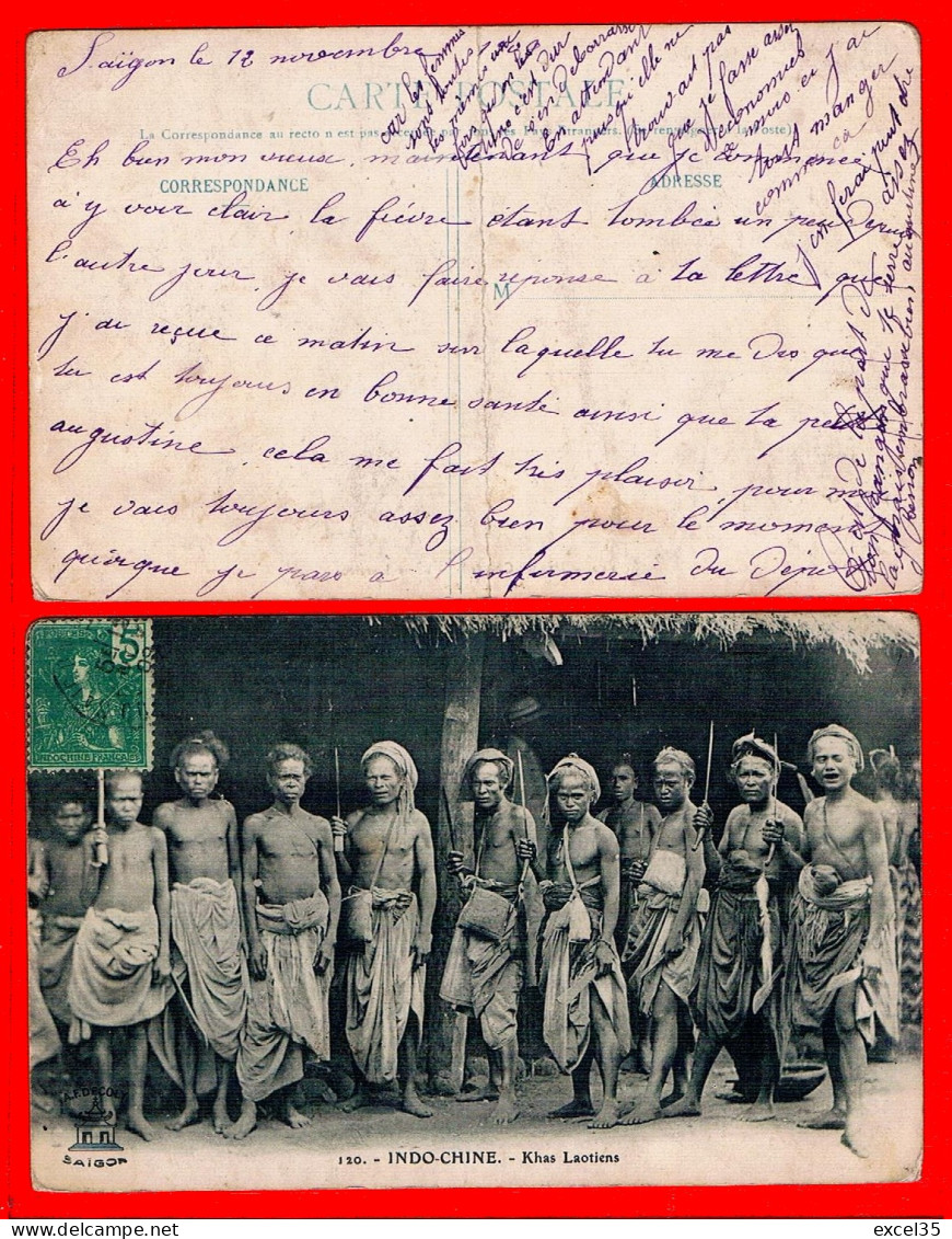 CPA RR TGP V 12 NOV 1909 - 120.- INDO-CHINE- Khas Laotiens - Editeur A. F. Decoly à Saïgon - Laos