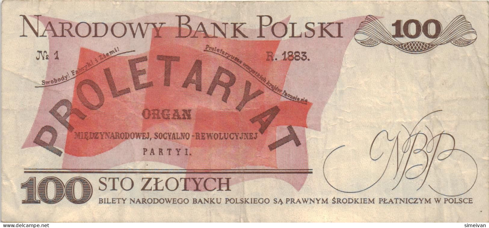 Poland 100 Zlotych 1982 P-143d Banknote Europe Currency Pologne Polen #5302 - Polonia