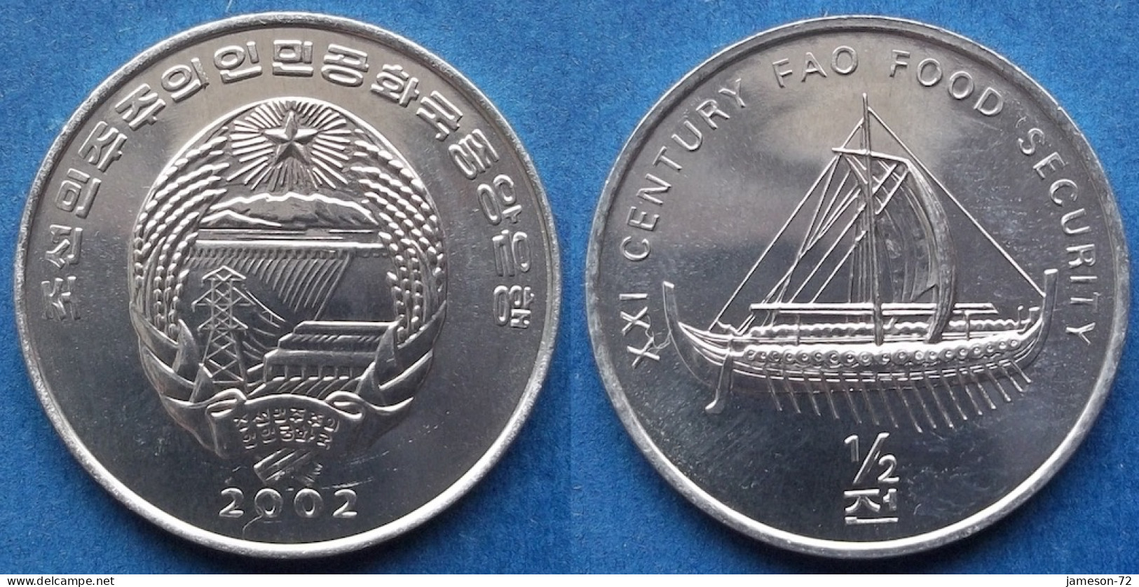 NORTH KOREA - 1/2 Chon 2002 "Archaic Ship" KM# 192 Democratic Peoples Republic (1948) - Edelweiss Coins - Korea (Noord)