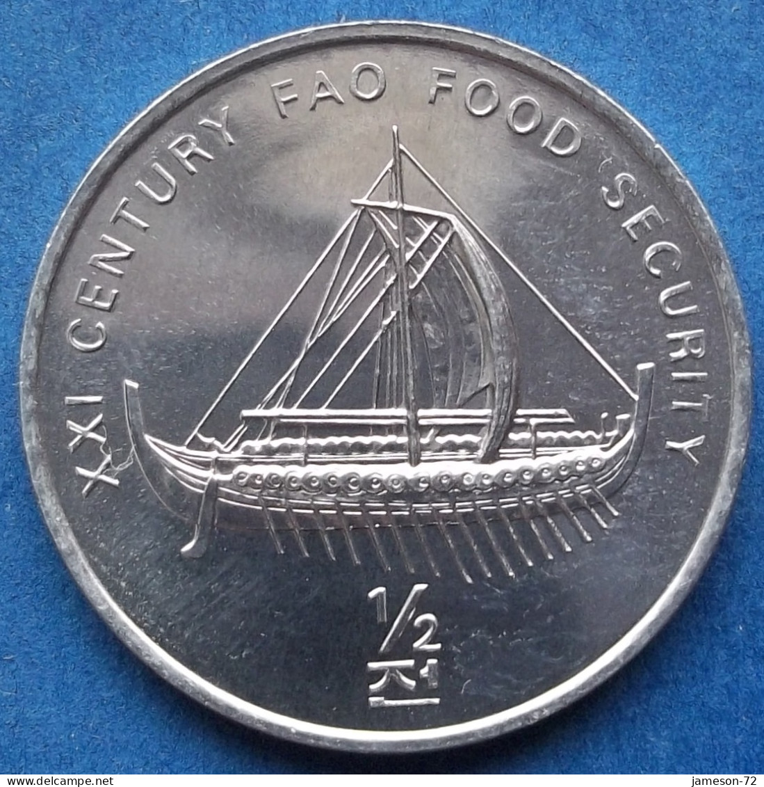 NORTH KOREA - 1/2 Chon 2002 "Archaic Ship" KM# 192 Democratic Peoples Republic (1948) - Edelweiss Coins - Korea (Noord)