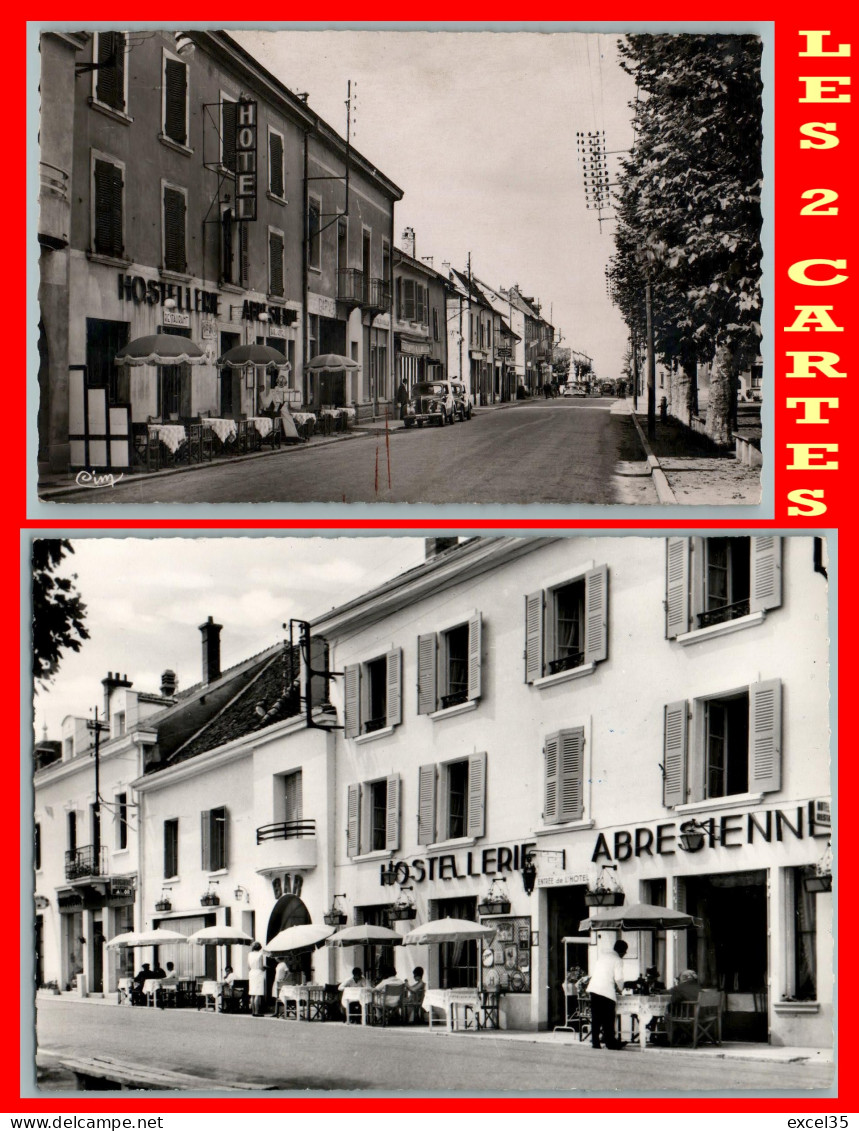 38 LES ABRETS - 2 CARTE PHOTO - HOSTELLERIE ABRESIENNE - Henri BROSSE Route De Grenoble - PHOTO BOUVIER - Les ALBRETS - Les Abrets