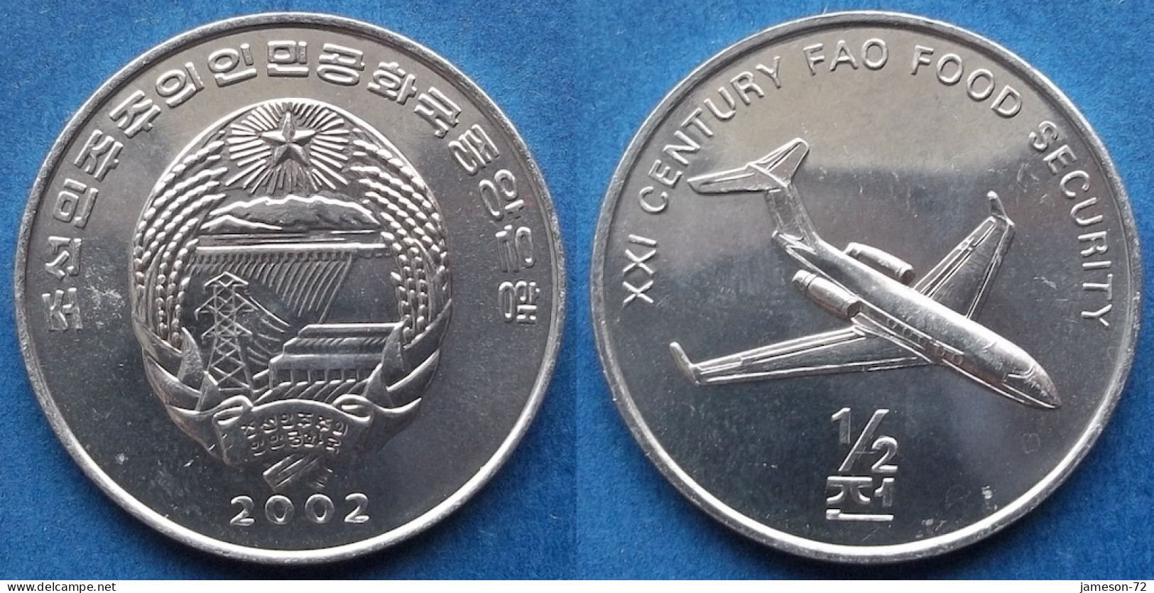 NORTH KOREA - 1/2 Chon 2002 "Jet Airliner" KM# 194 Democratic Peoples Republic (1948) - Edelweiss Coins - Corée Du Nord