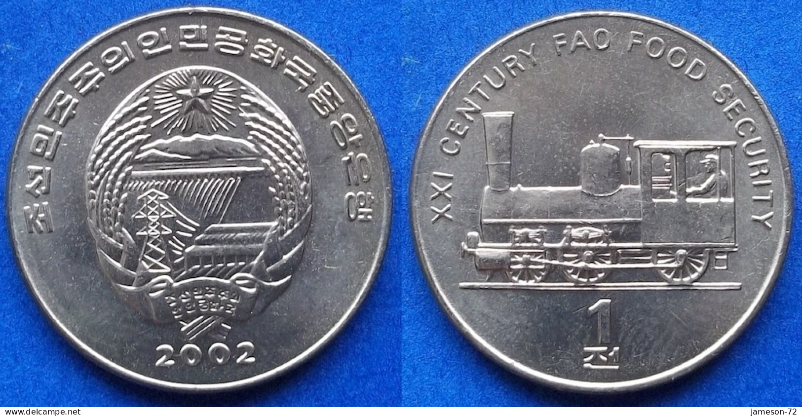 NORTH KOREA - 1 Chon 2002 "Antique Steam Locomotive" KM# 195 Democratic Peoples Republic (1948) - Edelweiss Coins - Corée Du Nord