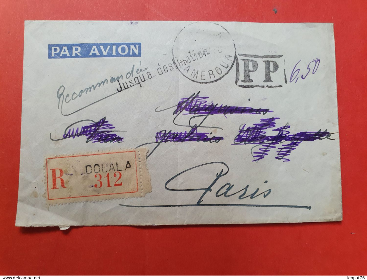 Cameroun - Enveloppe En Recommandé De Douala En PP Pour Paris En 1938 - D 31 - Storia Postale