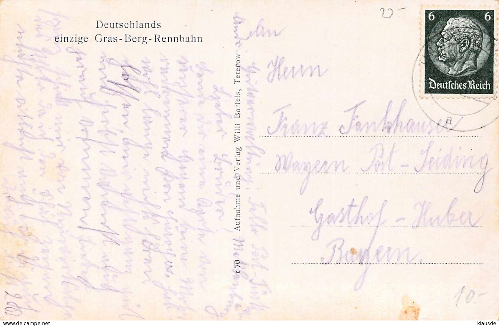 Teterow - Einzige Gras-Berg-Rennbahn Für Motorräder Gel.193? - Teterow