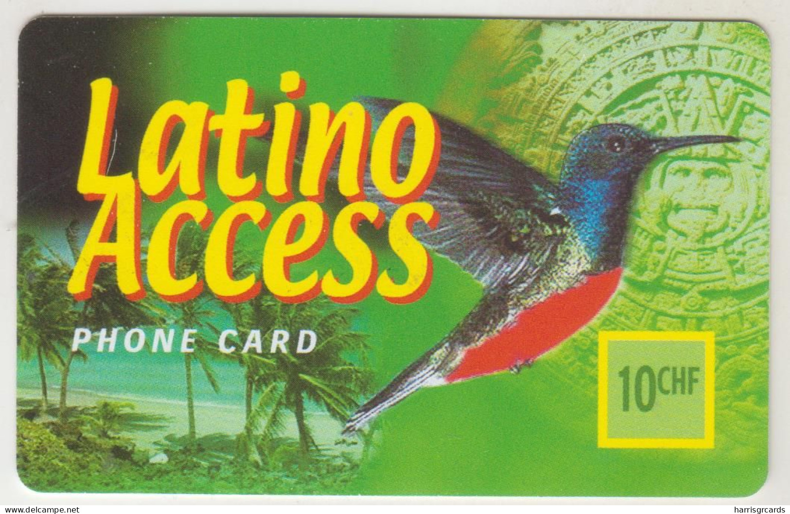 SWITZERLAND - Latino Access Colibri, Latino Access Prepaid Card Fr.10, Used - Suisse