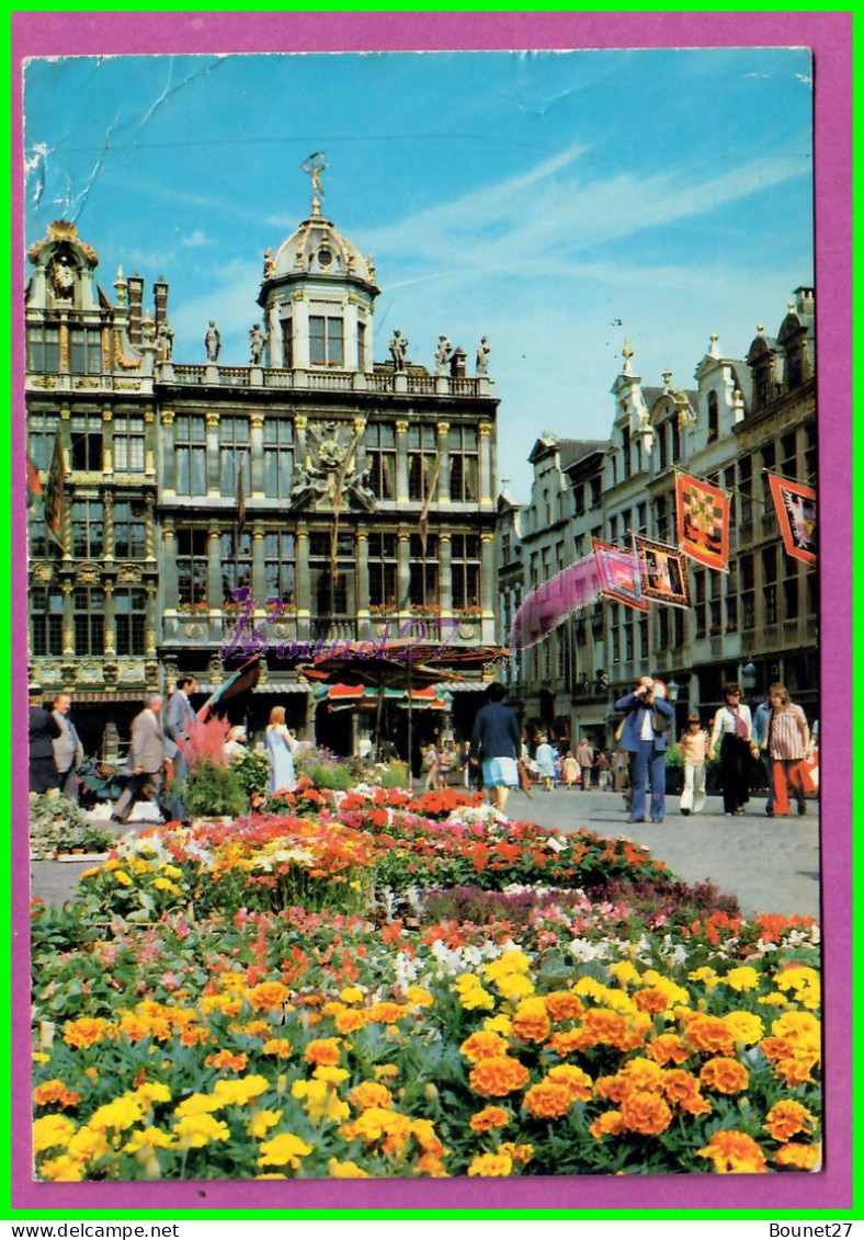 CPM BRUSSELS BELGIQUE - Grand-Placee Et Marché Aux Fleurs Fleur Flower Voyagé 1989 - Bruxelles National - Aéroport