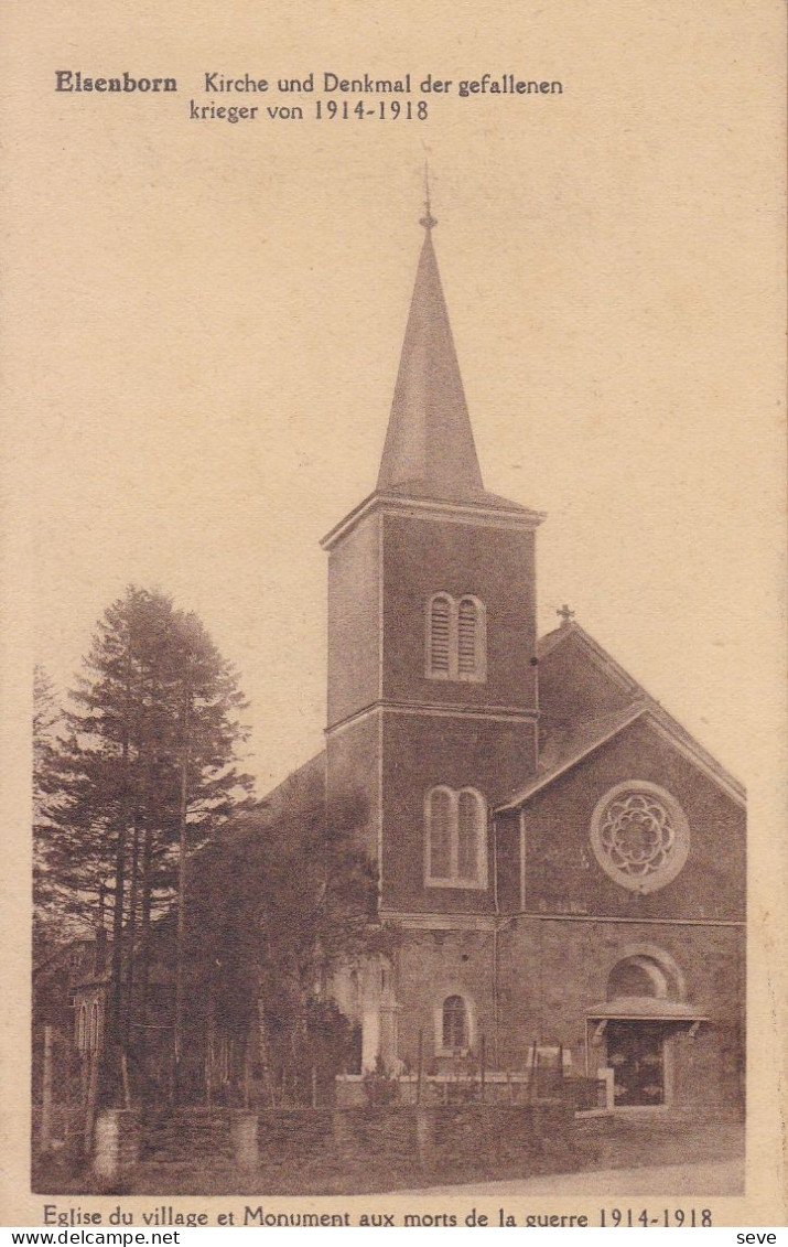ELSENBORN L'église Et Le Monument 1914-1918 Fedlpost 2e Guerre Mondiale - Elsenborn (Kamp)