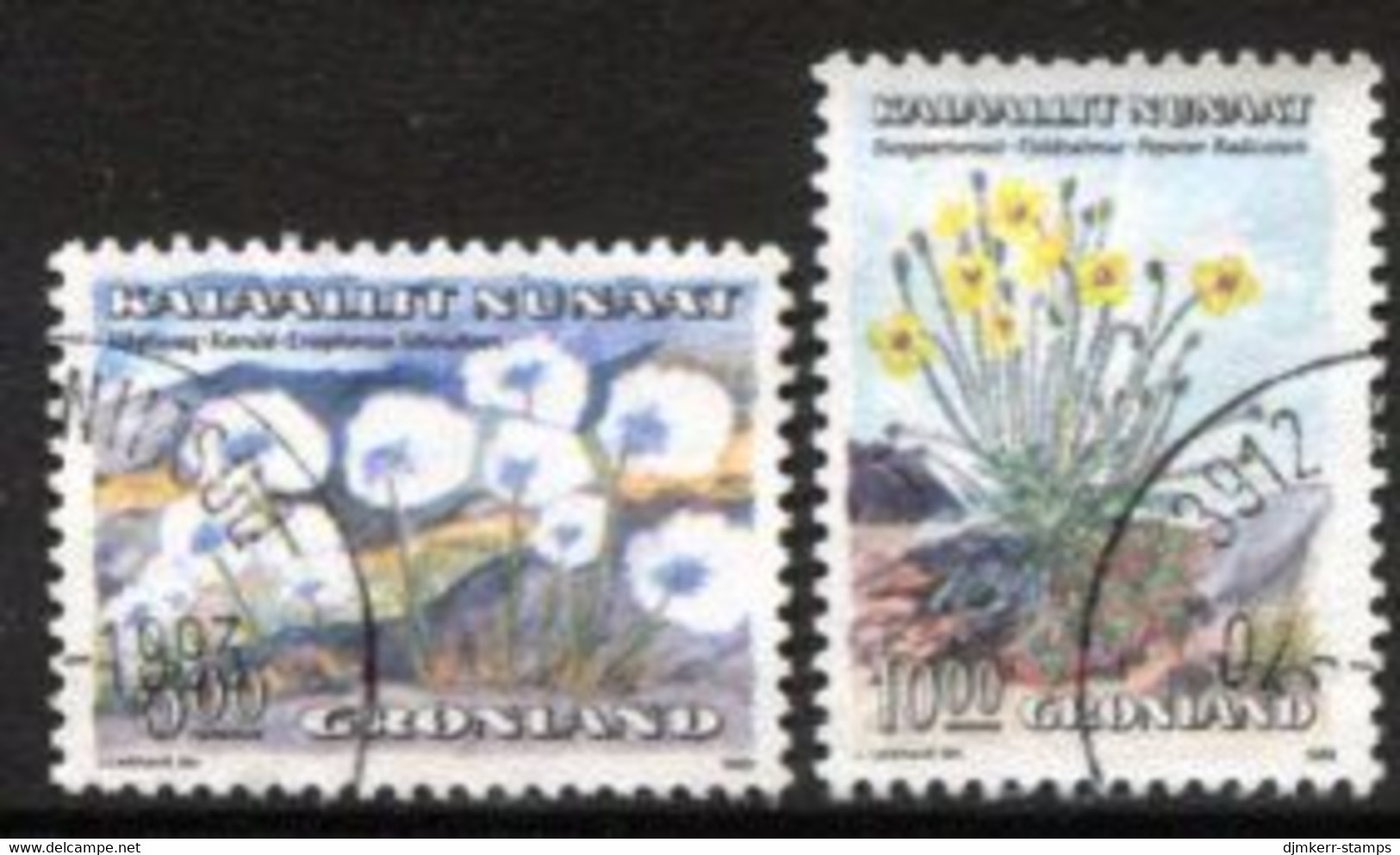 GREENLAND 1989 Flowers I Used.  Michel 197-98 - Oblitérés
