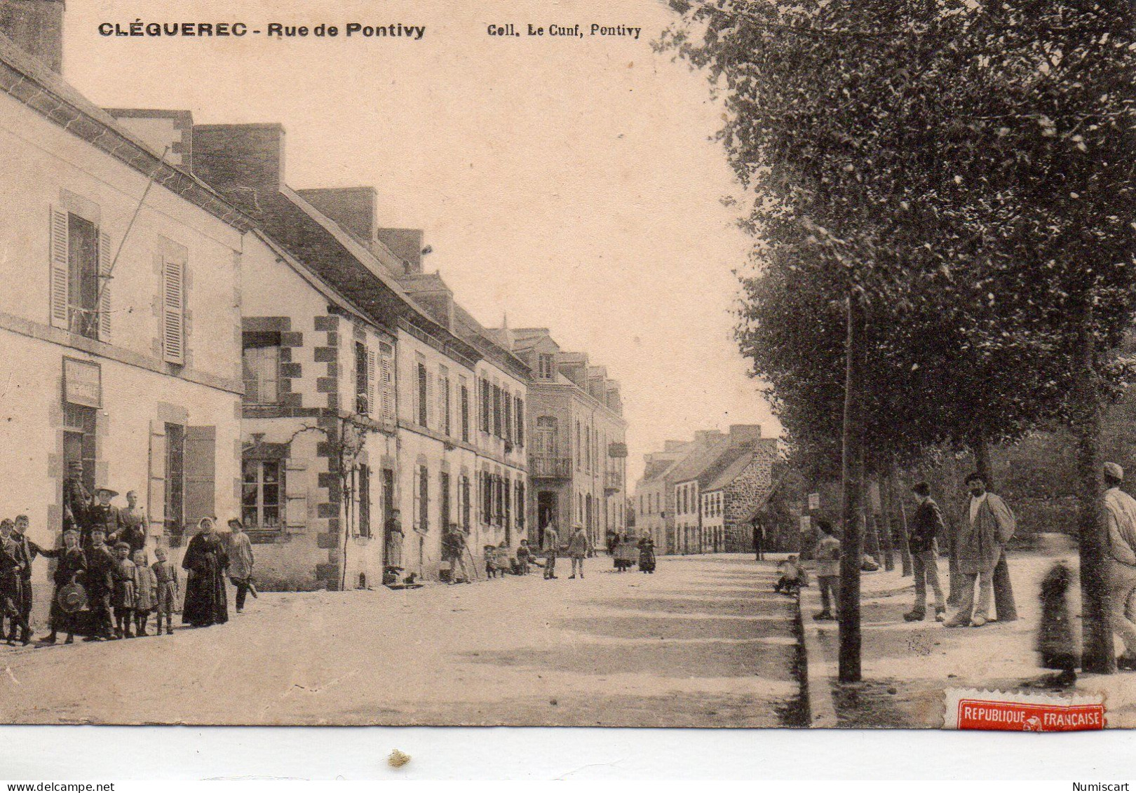 Cléguerec Animée Rue De Pontivy - Cleguerec