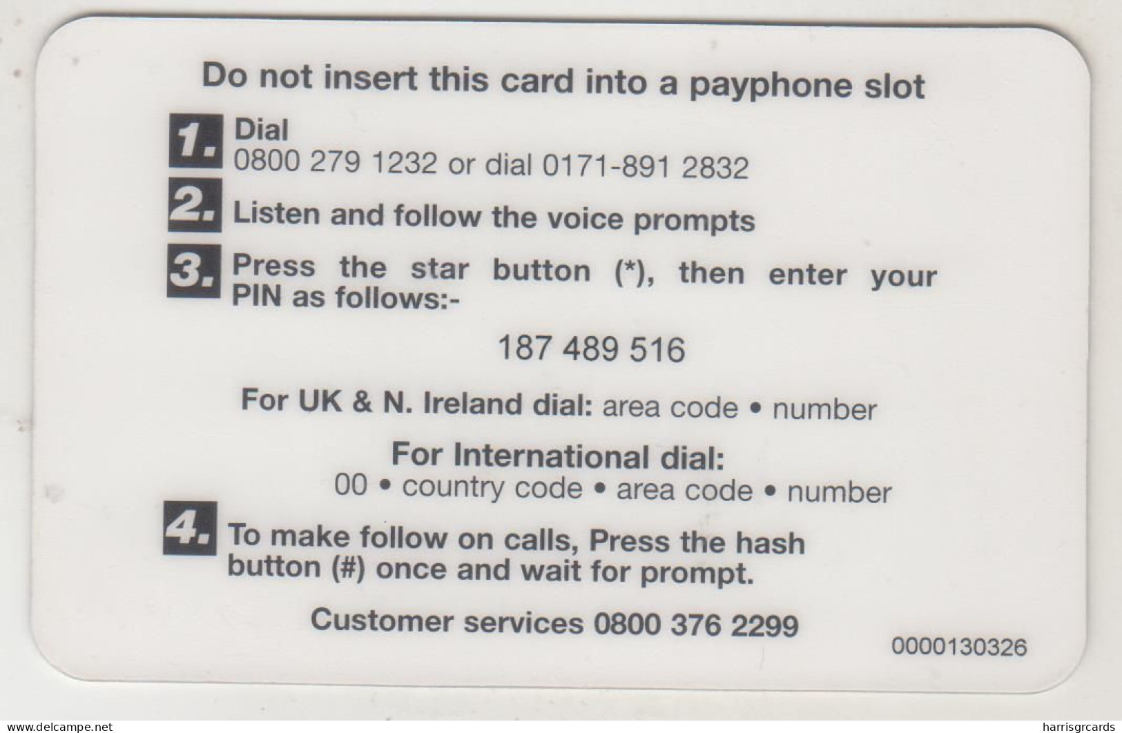 UK - Wisecall , Prepaid Card, 10 £, Used - Otros & Sin Clasificación