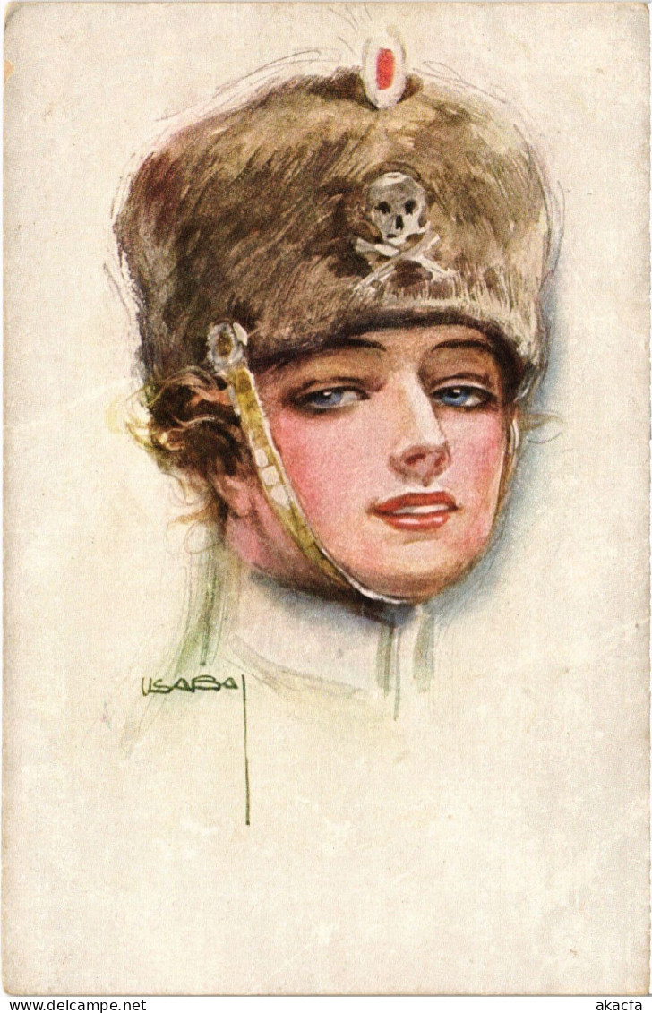 PC ARTIST SIGNED, USABAL, GLAMOUR LADY IN A FUR HAT, Vintage Postcard (b51205) - Usabal