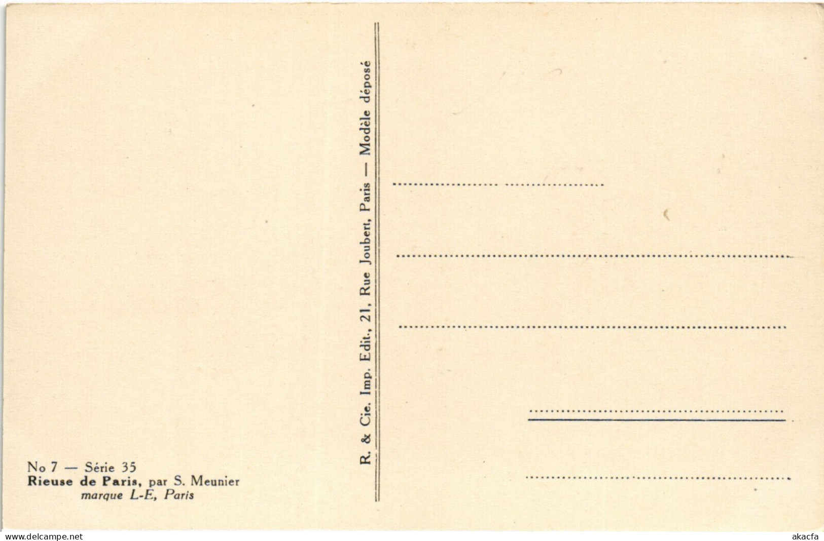 PC ARTIST SIGNED, S. MEUNIER, RIEUSE DE PARIS, Vintage Postcard (b51231) - Meunier, S.