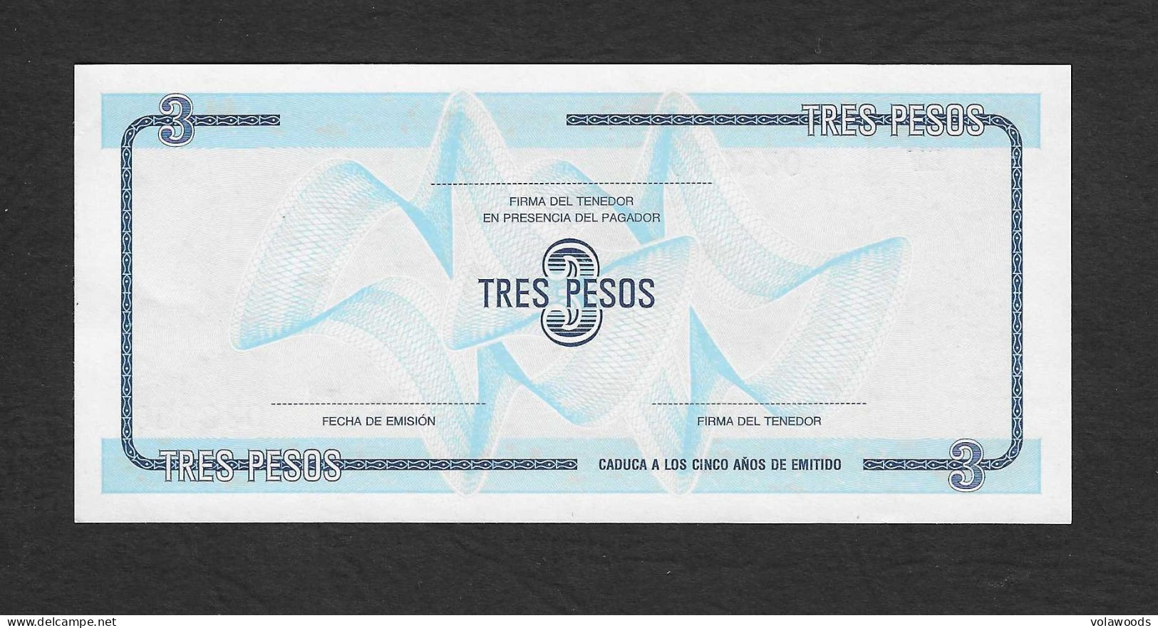 Cuba - Certificato Di Scambio Non Circolato FdS UNC Da 3 Pesos P-FX20 - 1985 - Cuba