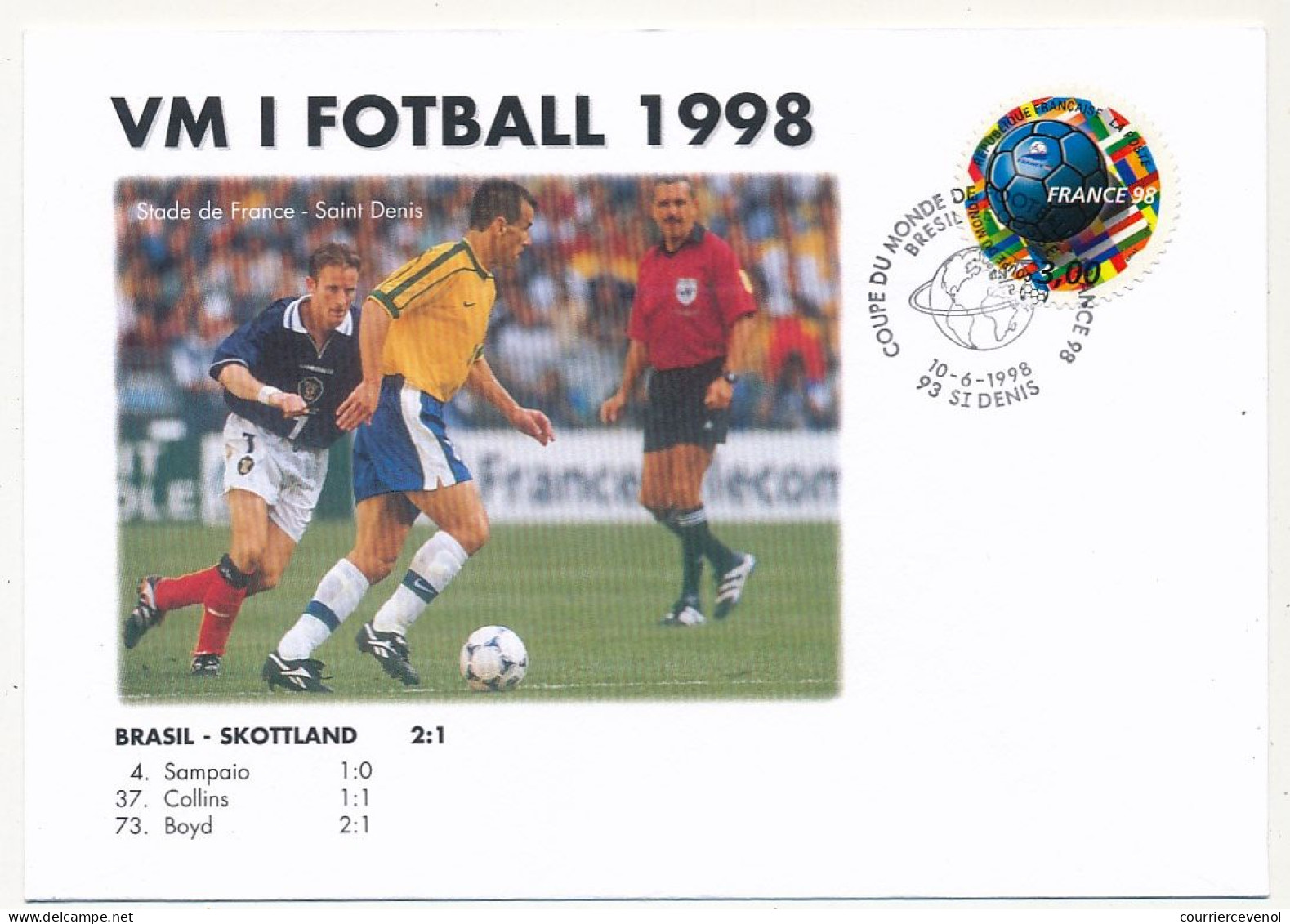 FRANCE - Env. Commémo.  Coupe Du Monde De Foot-Ball 1998 - Brésil Ecosse - 1998 – France