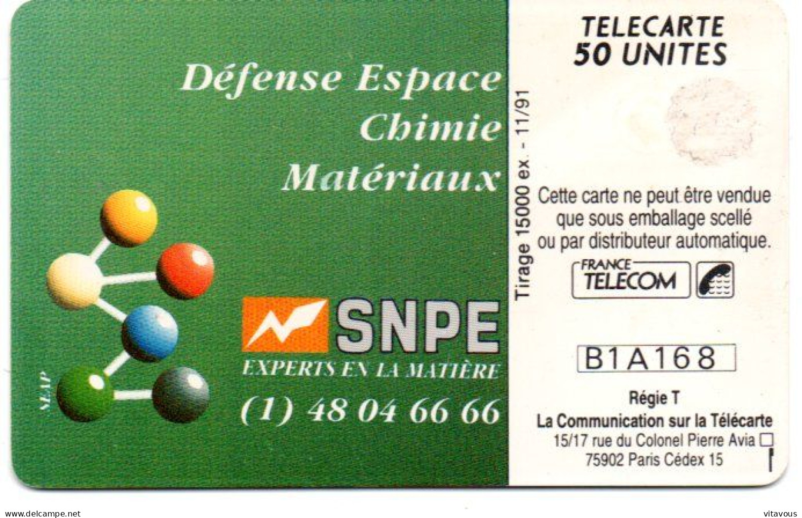 EN 221 SNPE  Télécarte FRANCE 50 Unités Phonecard  (F 446) - 50 Unités   