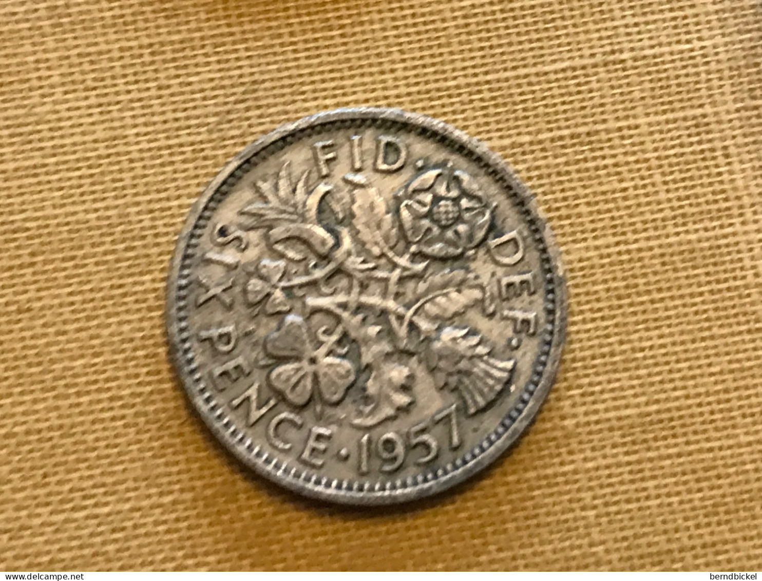 Münze Münzen Umlaufmünze Großbritannien 6 Pence 1957 - H. 6 Pence