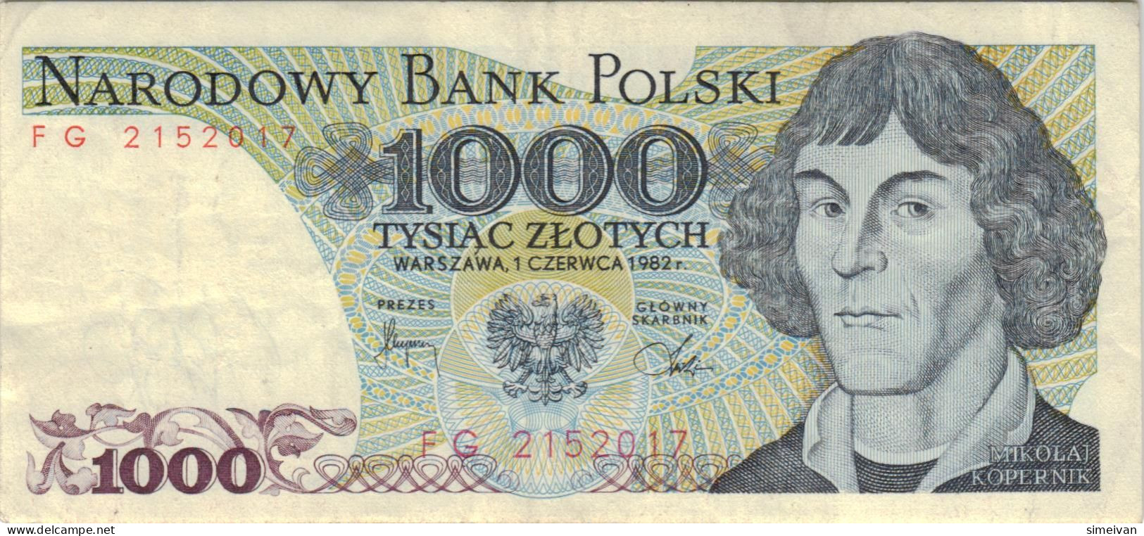 Poland 1000 Zlotych 1975 P-146a Banknote Europe Currency Pologne Polen #5314 - Pologne