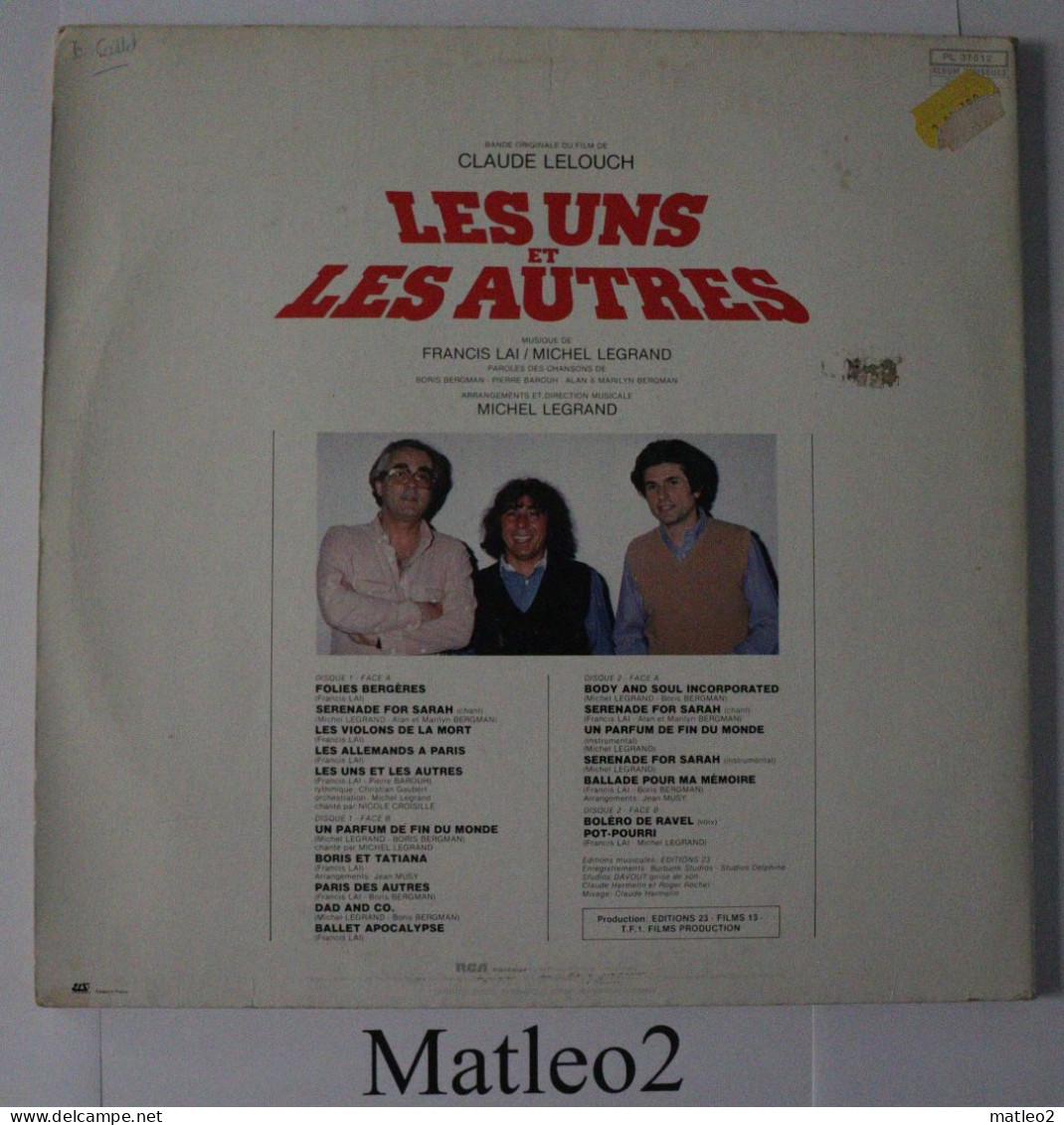 Album Vinyle 33 Tours : Francis Lai & Michel Legrand - Les Uns Et Les Autres (Bande Originale Du Film) - Música De Peliculas