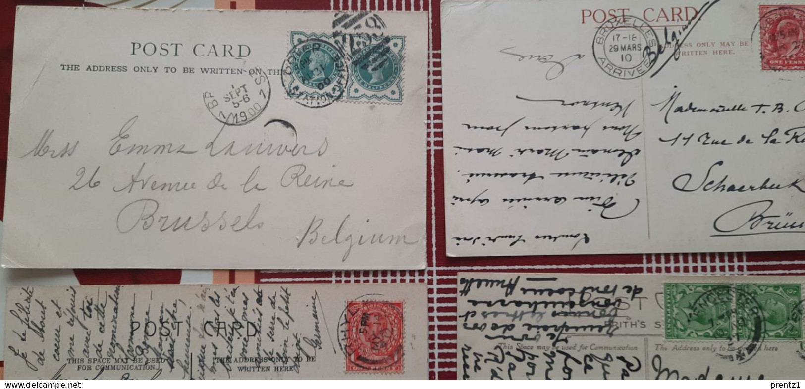 16 oude Postkaarten (CPA)  van Londen /London met speciale postzegels , verschillende gebouwen ,London on Fire,Bridge,..