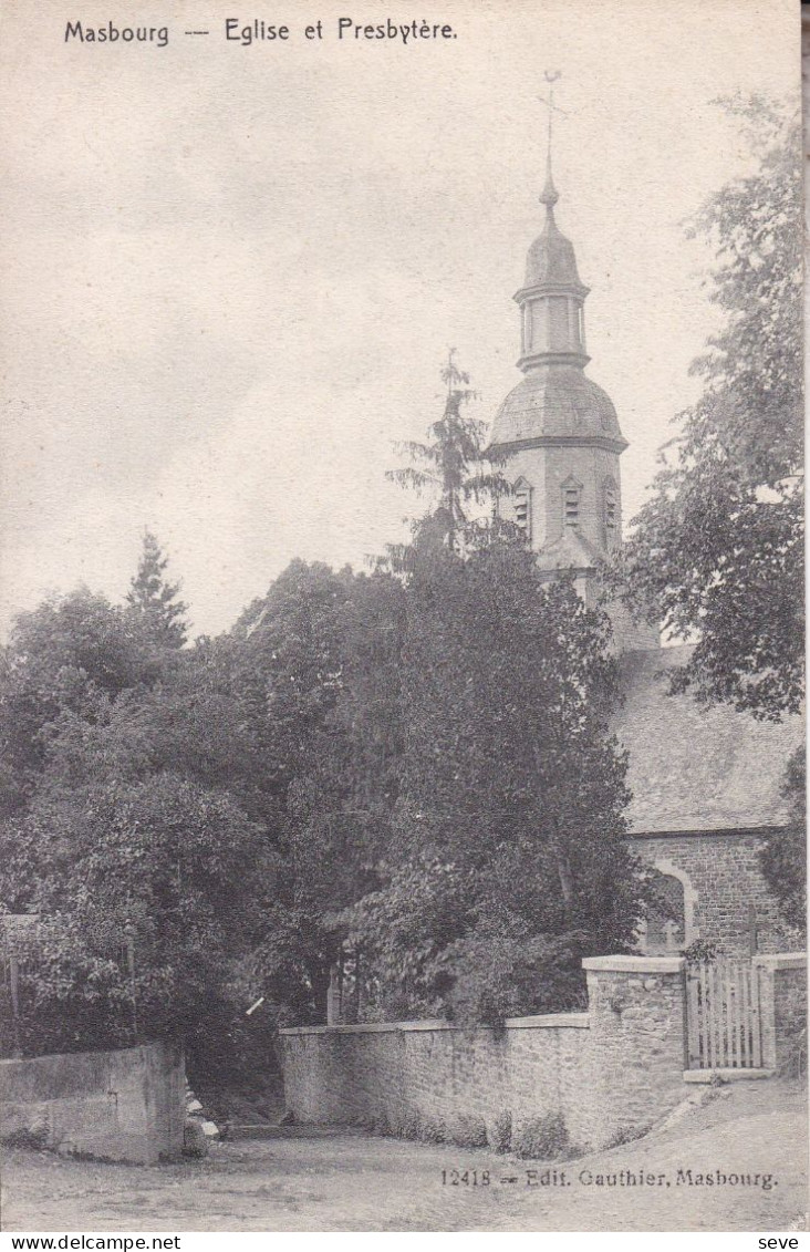 MASBOURG Eglise Et Presbytère NASSOGNE Carte Postée Vers Bruxelles En 1909 - Nassogne