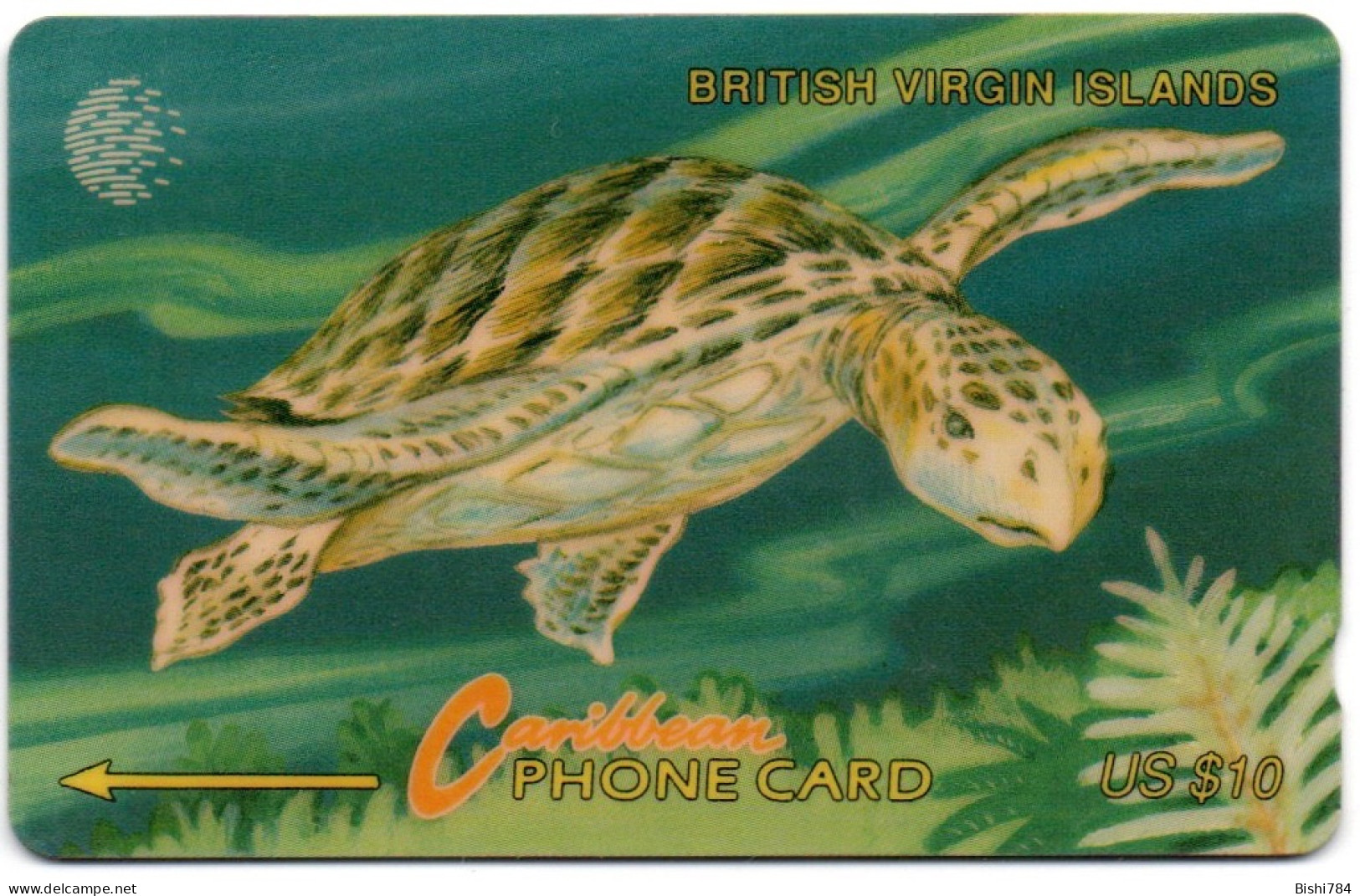 British Virgin Islands - Turtle - 21CBVC (small Font) - Islas Virgenes