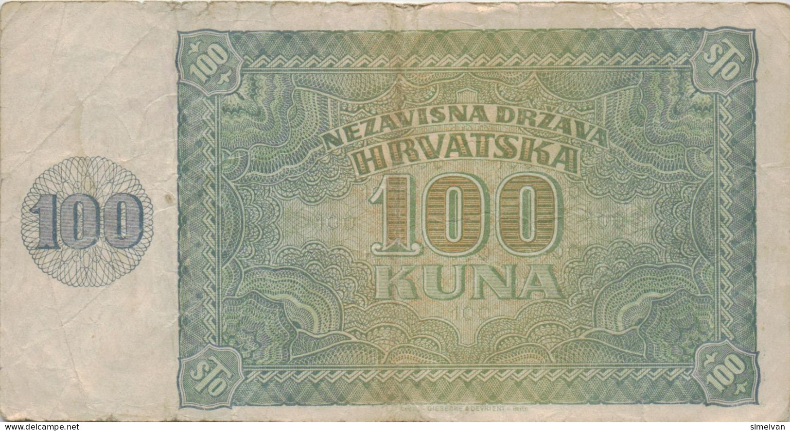 Croatia 100 Kuna 1941 P-2a Banknote Europe Currency Croatie Kroatien #5319 - Croatie