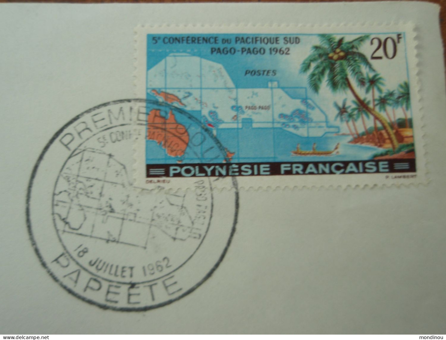 Timbre Polynésie Française - 5° Conférence Du Pacifique Sud PAGO-PAGO 1962 - Premier Jour PAPEETE - Usados