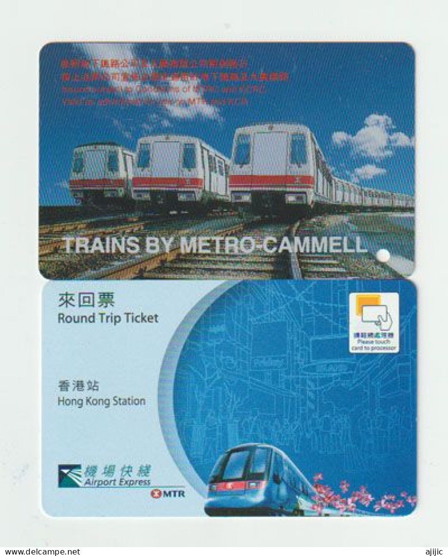 HONG-KONG. METRO ROUND TRIP TICKETS (MTR) & AIRPORT EXPRESS. 2 DIFFERENTS TICKETS - Mundo