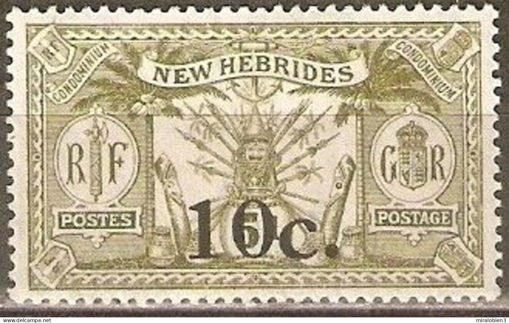 NUEVA HEBRIDES YVERT NUM. 61 * NUEVO CON FIJASELLOS - Unused Stamps