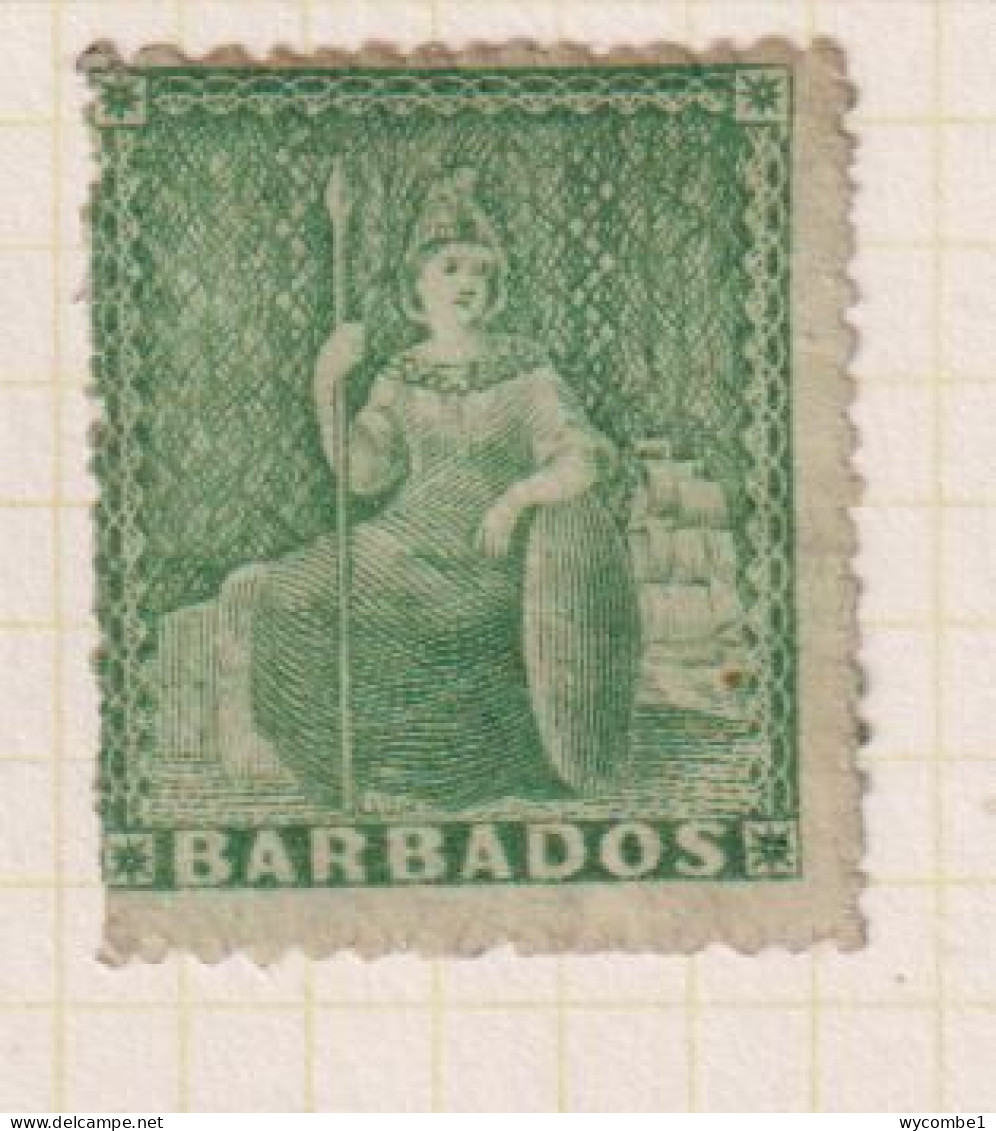 BARBADOS  - 1860 Britannia No Watermark  Pin Perf 14 As Scan - Barbados (...-1966)