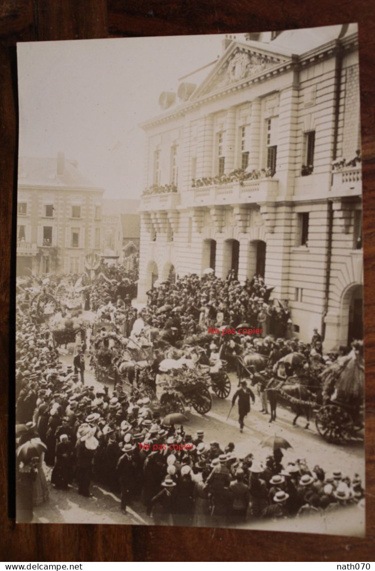 Photo 1901 Inauguration Hôtel De Ville Mairie La Ferté Macé Tirage Albuminé Albumen Print Vintage Normandie - Lugares