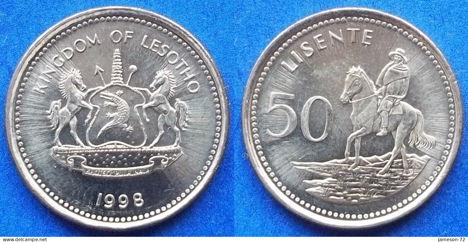 LESOTHO - 50 Lisente 1998 "Equestrian" KM# 65 Letsie III (1996) - Edelweiss Coins - Lesotho