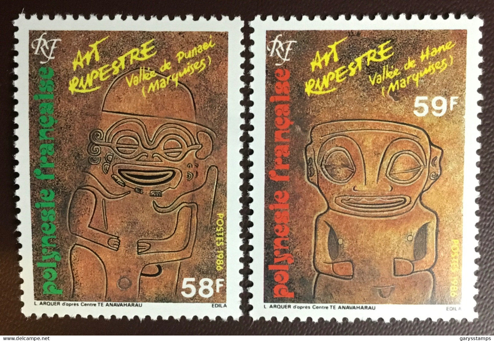 French Polynesia 1986 Rock Carvings MNH - Neufs
