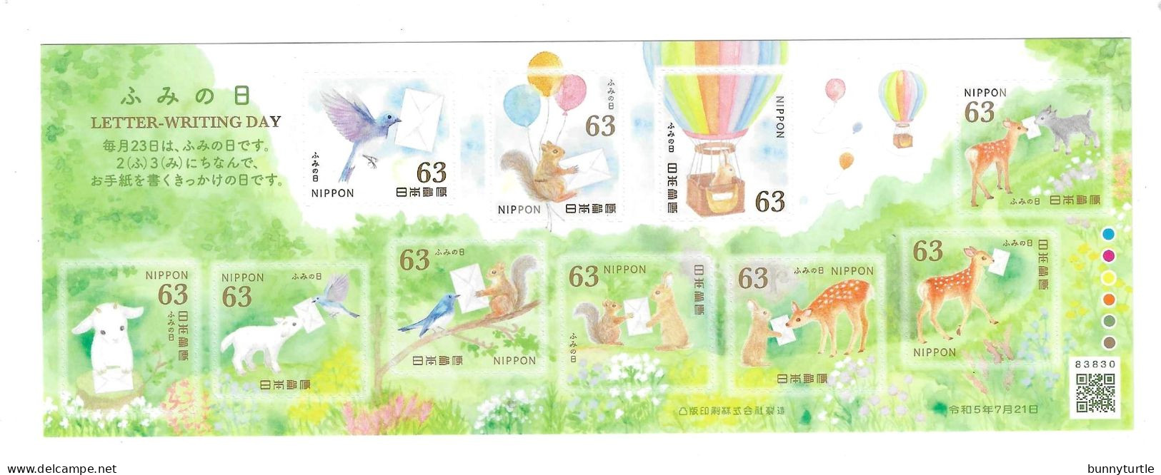 Japan 2023 Letter Writing Day Deer Birds Squirrel MNH - Unused Stamps